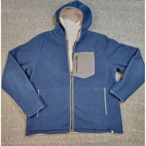 The North Face Jacket Mens XL Reversible Brantley Fleece Sherpa Hooded Blue Gray